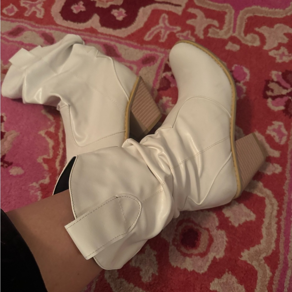White mini cowgirl boots